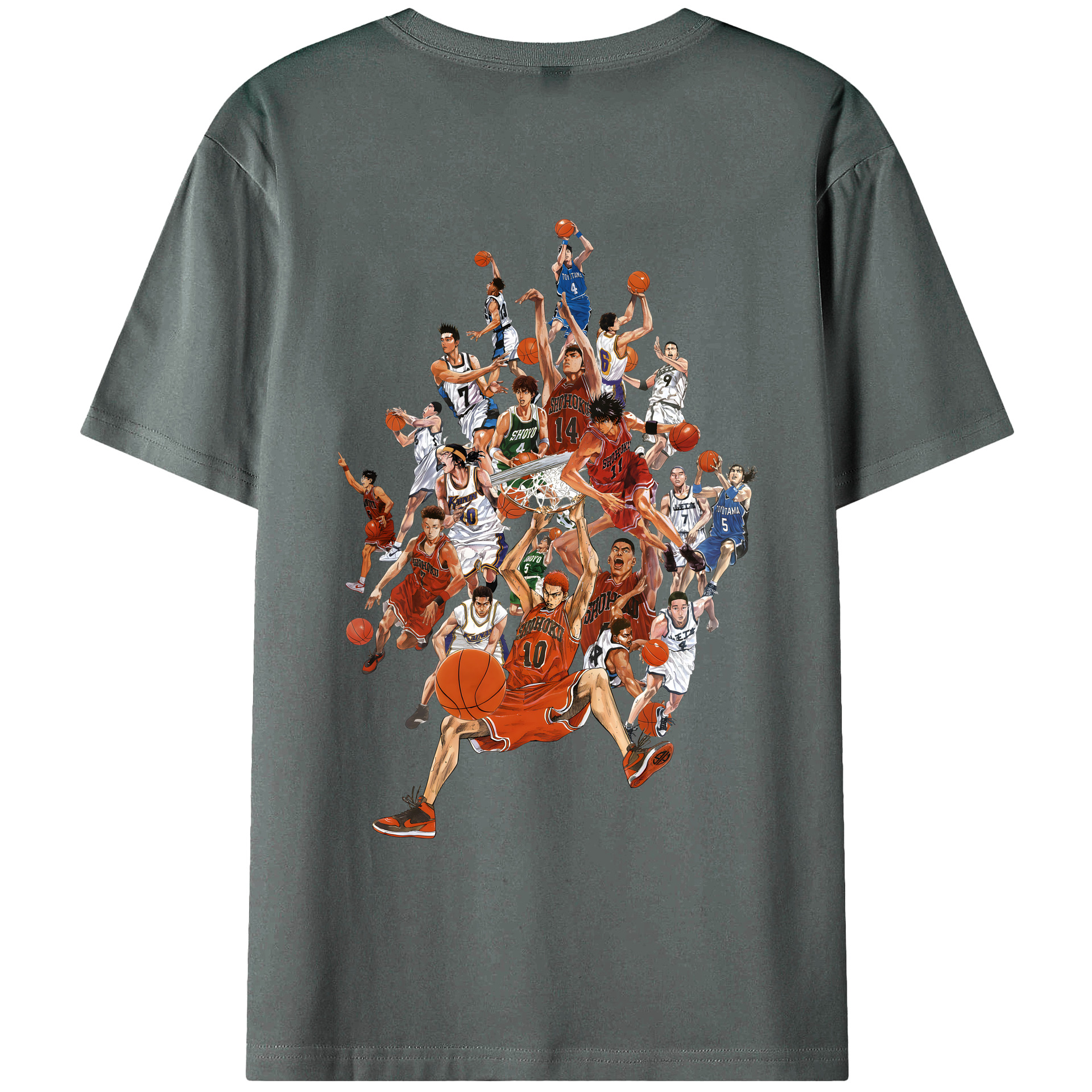 （画像用） SLAM DUNK／スラムダンク 綿100％ メンズ半袖Tシャツ（バックプリント） 通気性